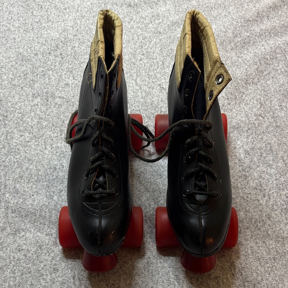 Black Roller Skates with Red Wheels